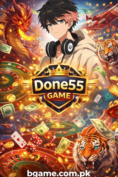 Done55 Game official interface showing casino dashboard and earning options